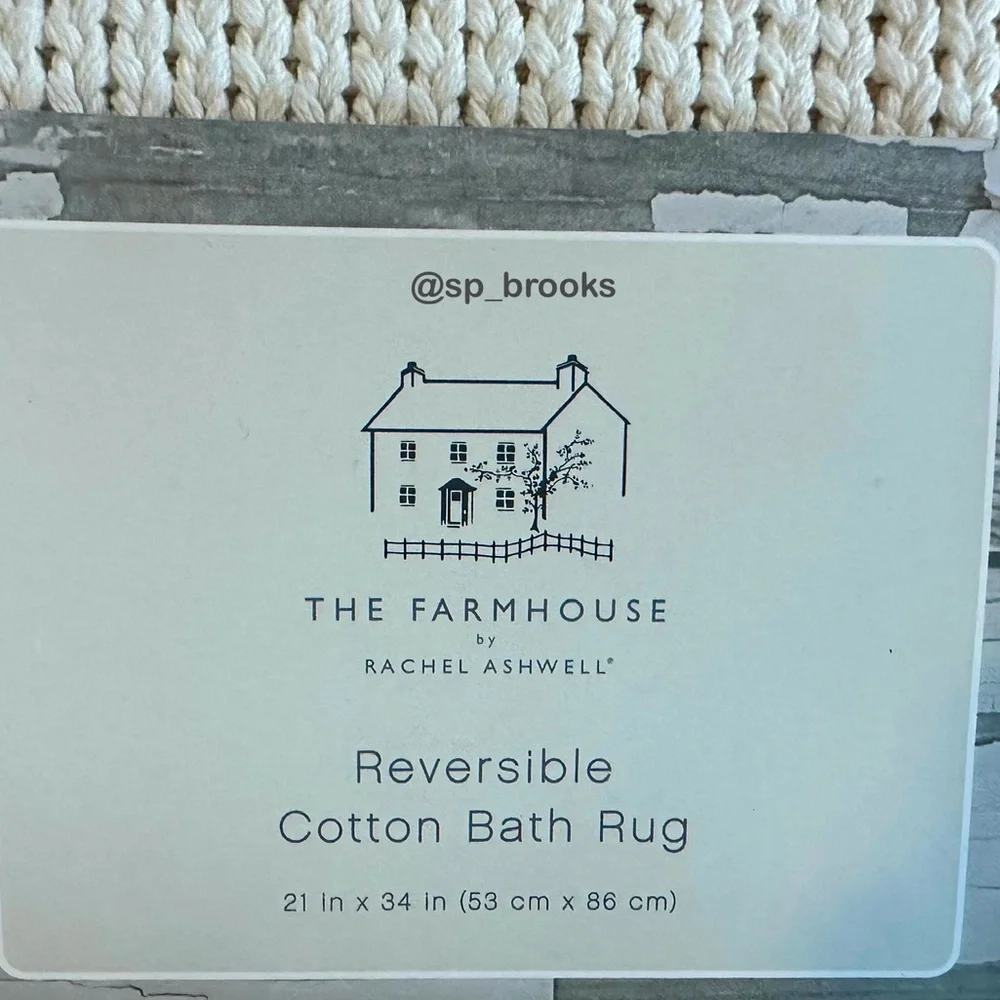 🎁Farmhouse Rachel Ashwell Reversible Cotton Bath Rug - 21” x 34” - Knit Rug